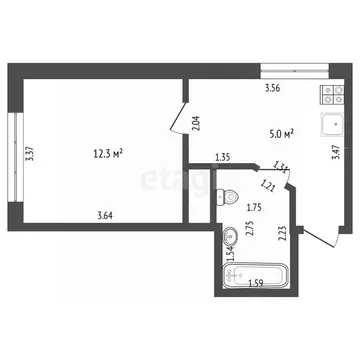 Студия Тюменская область, Тюмень ул. Тальниковая, 5 (25.0 м)
