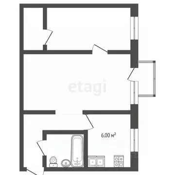 2-к кв. Пермский край, Березники Юбилейная ул., 34 (43.5 м)