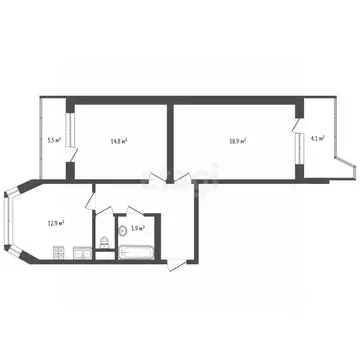 2-к кв. Московская область, Ленинский городской округ, д. Сапроново, ...