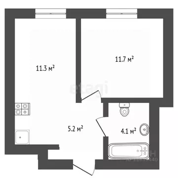 1-к кв. Тюменская область, Тюмень ул. Республики, 204к11 (33.1 м)