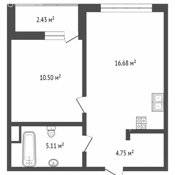 1-комнатная квартира: Тюмень, улица Анатолия Клиндюка, 4к2 (39.5 м)