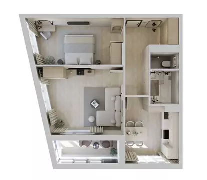 2-к кв. Саха (Якутия), Якутск ул. Чкалова, 39А (52.31 м)