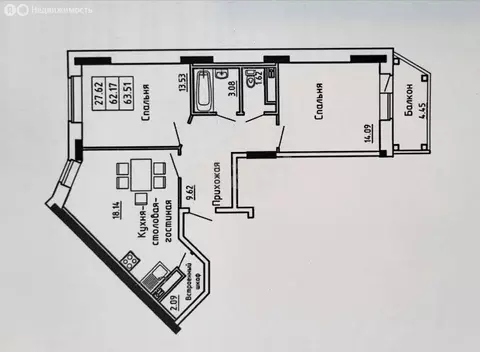 2-комнатная квартира: Ижевск, улица Героя России Ильфата Закирова, 36 ...