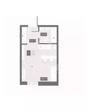 Студия Санкт-Петербург ул. Матроса Железняка, 1А (22.2 м)