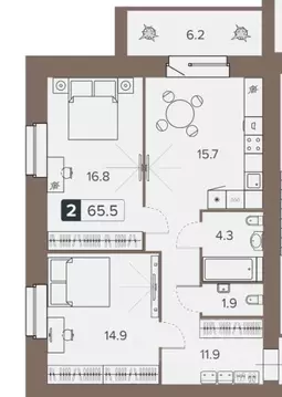2-к кв. Брянская область, Брянск пер. 22-го съезда КПСС, 63А (67.3 м)
