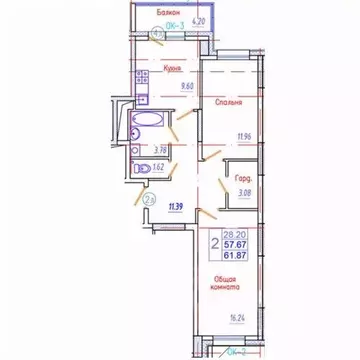 2-к кв. Саха (Якутия), Якутск Приипподромный кв-л,  (61.87 м)