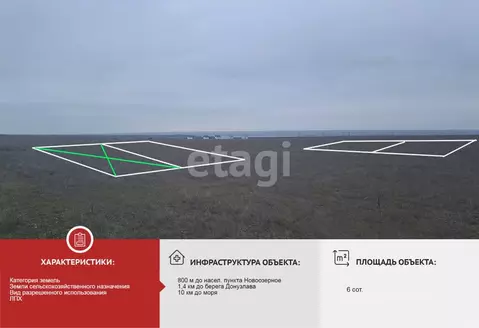 Участок в Крым, Евпатория городской округ, Новоозерное пгт  (6.0 сот.)