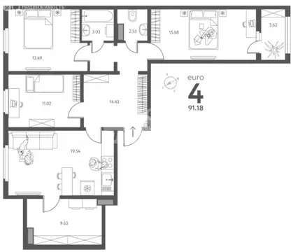 4-комнатная квартира: Липецк, улица Перова, 2Д (91.18 м)