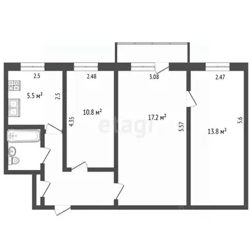3-к кв. Ярославская область, Рыбинск просп. Мира, 13 (56.3 м)