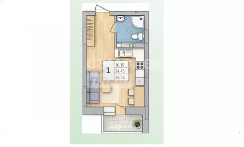 Студия Воронежская область, Воронеж ул. Пойменная, 43А (26.3 м)