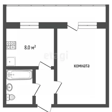 1-к кв. Ярославская область, Рыбинск Ошурковская ул., 7 (33.2 м)