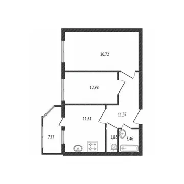 2-к кв. Брянская область, Брянск Бежицкая ул., 315к1 (62.0 м)