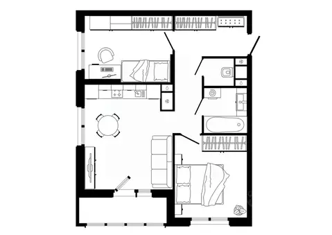 2-к кв. Тульская область, Тула ул. Седова, 26к3 (59.6 м)
