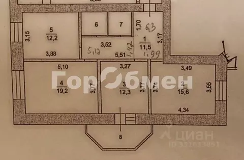 3-к кв. Московская область, Подольск Колхозная ул., 18 (76.1 м)