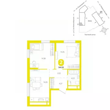 2-к кв. Свердловская область, Екатеринбург ул. Патриса Лумумбы, 4А ...