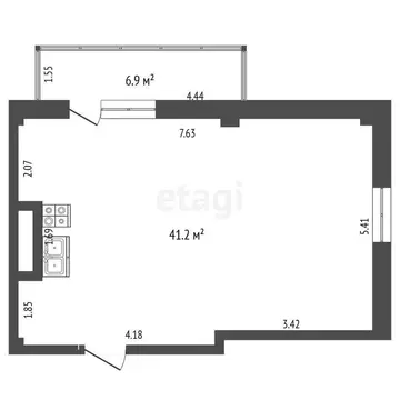 Квартира-студия: Никита, Кедровая улица, 24 (42 м)
