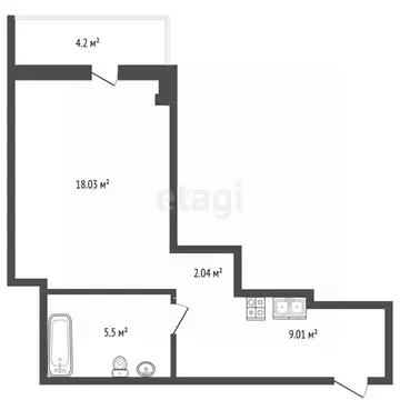 Студия Севастополь Севастопольская зона ЮБК кв-л, 14Вс2 (38.0 м)