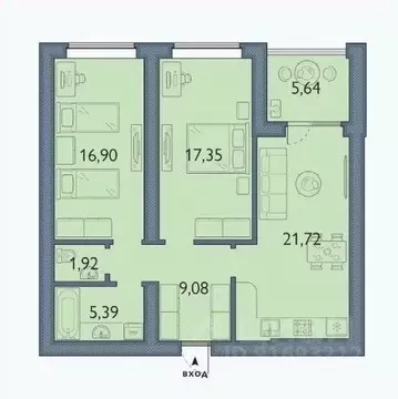 2-к кв. Брянская область, Брянский район, пос. Мичуринский, ...