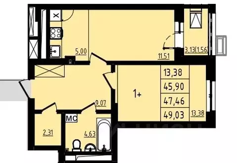 1-к кв. Башкортостан, Уфа Затон-Восточный жилрайон, Новаленд мкр,  ...