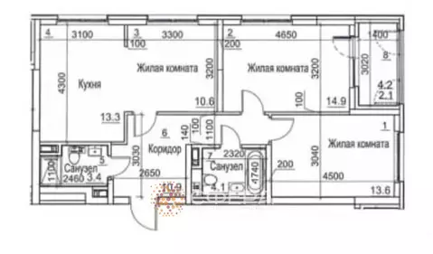 3-комнатная квартира: Новосибирск, Тайгинская улица, 39 (70.5 м)