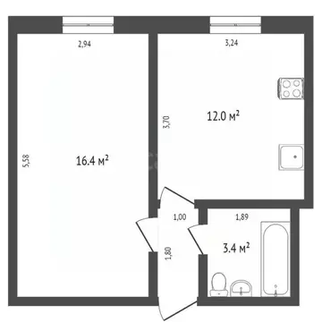 Комната Воронежская область, Воронеж Южно-Моравская ул., 33 (29.0 м)