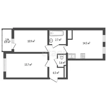 2-комнатная квартира: Санкт-Петербург, Муринская дорога, 8к4 (50.4 м)