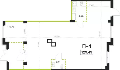 Помещение свободного назначения (129.49 м)