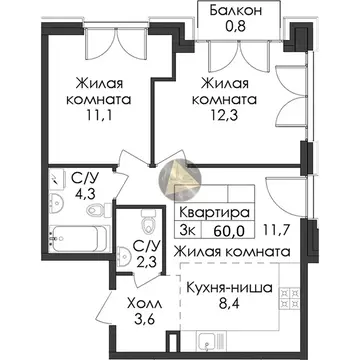 2-комнатная квартира: Санкт-Петербург, набережная Обводного канала, ...