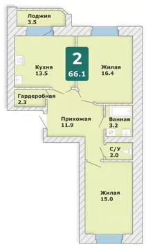 2-к кв. Чувашия, Чебоксары Новый Город мкр, Время жить жилой комплекс ...