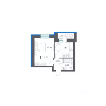 1-к кв. Рязанская область, Рязанский район, Дядьковское с/пос, с. ...