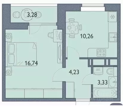 1-к кв. Брянская область, Брянск просп. Станке Димитрова, 67к7 (36.0 ...