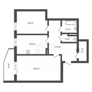 2-к кв. Воронежская область, Воронеж ул. Академика Конопатова, 11/1 ...