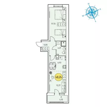 2-к кв. Архангельская область, Архангельск Котласская ул., 30 (48.24 ...