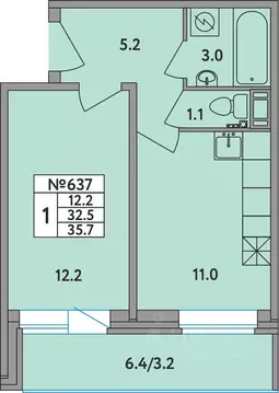 1-к кв. Ленинградская область, Всеволожский район, д. Новое Девяткино ...