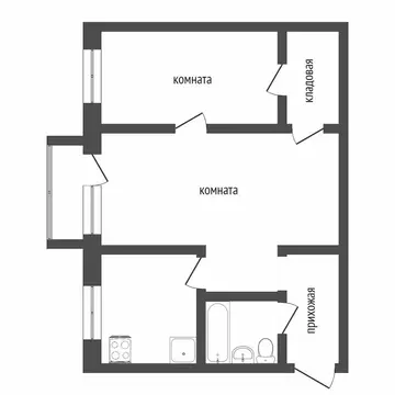 2-комнатная квартира: Вологда, улица Горького, 105А (42.6 м)