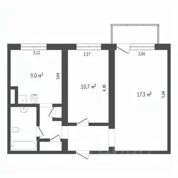 2-к кв. Бурятия, Улан-Удэ ул. Маяковского, 5 (48.5 м)