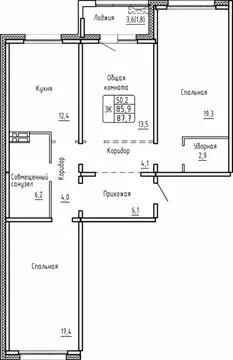 3-к кв. Новосибирская область, Новосибирск Самоцветы жилой комплекс ...