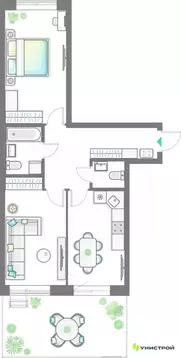 2-к кв. Татарстан, Казань Лето жилой комплекс (66.7 м)