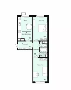 2-к кв. Владимирская область, Ковров Квартал Авиатор жилой комплекс ...