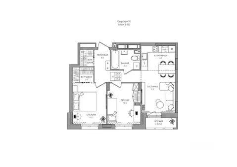 3-к кв. Пермский край, д. Кондратово ул. Водопроводная, 5 (56.4 м)