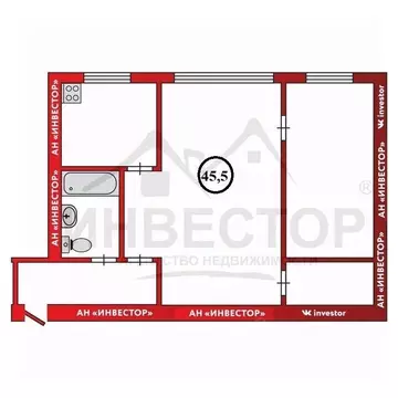 2-к кв. Челябинская область, Челябинск ул. Сталеваров, 3А (45.0 м)