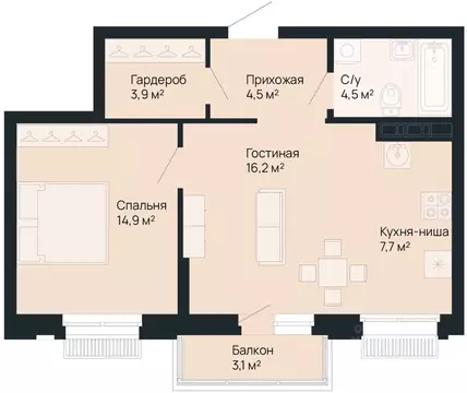 1-к кв. Нижегородская область, Нижний Новгород Резиденция жилой ...