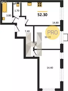 2-комнатная квартира: Москва, ЖК Лучи (52.3 м)
