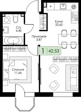 1-к кв. Ленинградская область, Всеволожский район, Романовское с/пос, ...