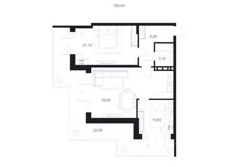 2-к кв. Дагестан, Каспийск ул. М. Халилова, 1А (105.43 м)