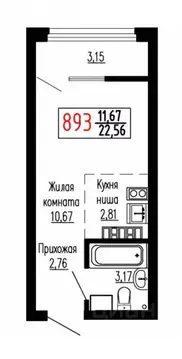 Студия Свердловская область, Екатеринбург ул. Лыжников, 3 (22.5 м)