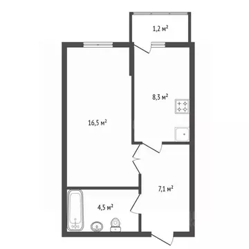 1-к кв. Башкортостан, Уфа Коммунистическая ул., 98/1 (34.5 м)