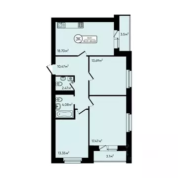 3-к кв. Ярославская область, Ярославский муниципальный округ, д. ...