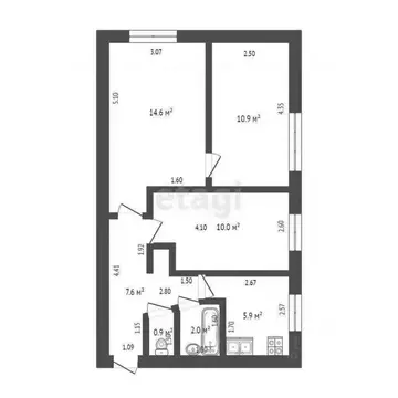 3-к кв. Башкортостан, Стерлитамак Коммунистическая ул., 18 (51.9 м)