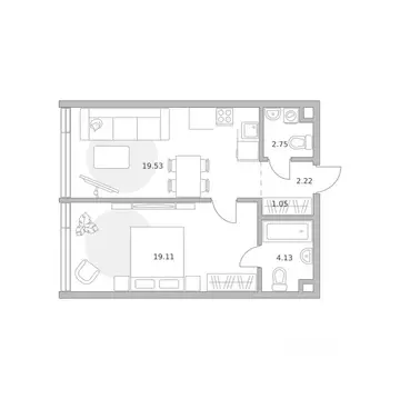 1-к кв. Москва ул. Народного Ополчения (48.79 м)